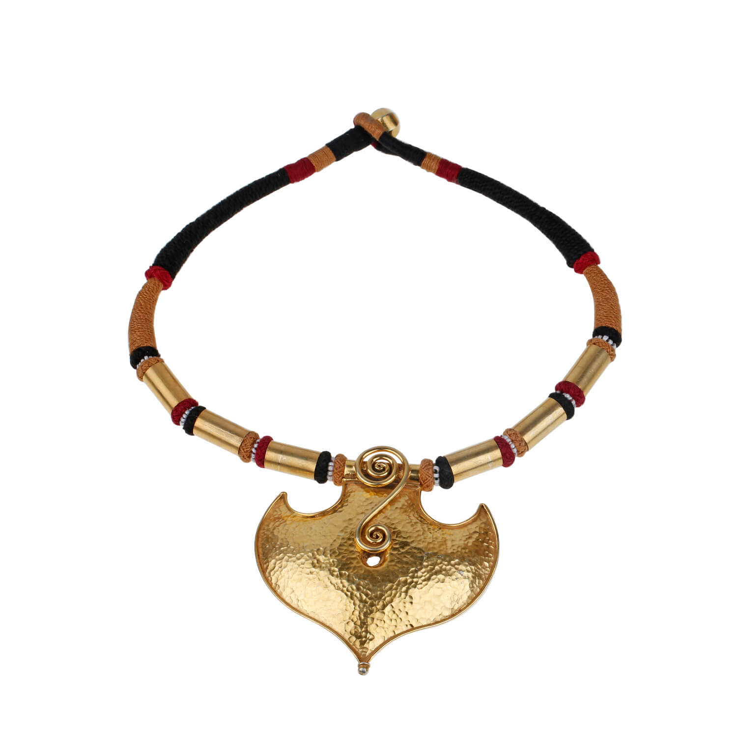 Gold plated boho leaf necklace, Boho pipes design necklace, Leaf motif silver 925 necklace, Gold plated boho jewelry