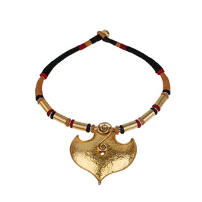 Gold plated boho leaf necklace, Boho pipes design necklace, Leaf motif silver 925 necklace, Gold plated boho jewelry