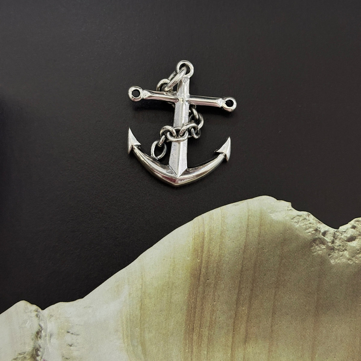 anchor silver 925 mens pendant bold design