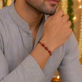 Arjun Red Onyx and Silver 925 Rakhi