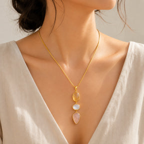 Ben Multistone 18K Gold Plated Silver 925 Love Pendant