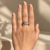 Simper Emerald and Ruby Silver 925 Ring