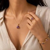 Drip Amethyst 18KT Gold Plated Silver 925 Pendant