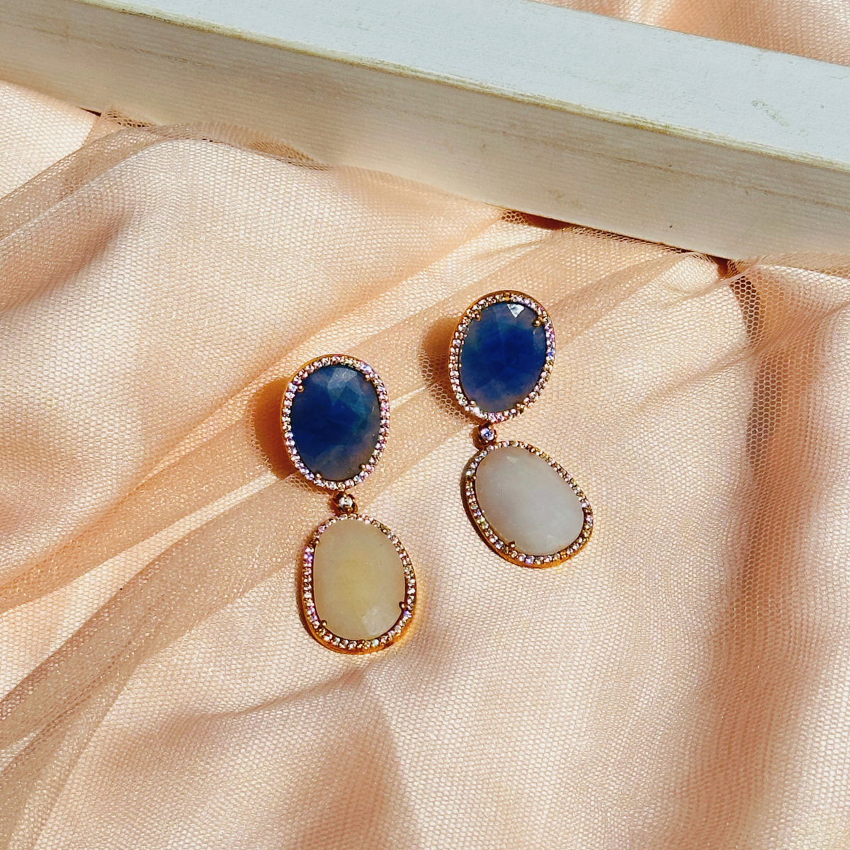Kaia Sapphire 18K Gold Plated Silver 925 Earrings
