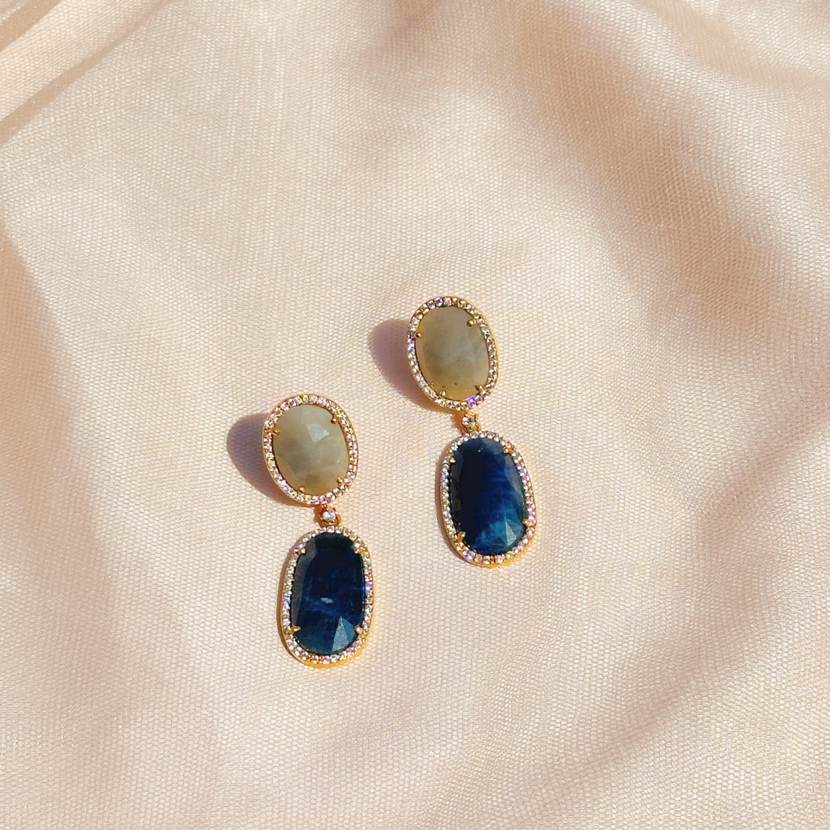 Kaia Sapphire 18K Gold Plated Silver 925 Earrings