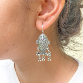 fish earrings silver small size 925 sterling silver