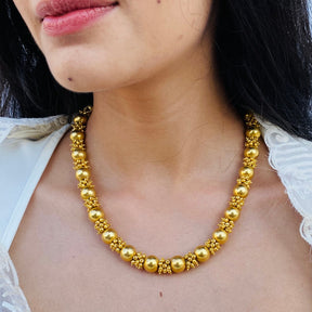gold plated necklace traditional intricate design