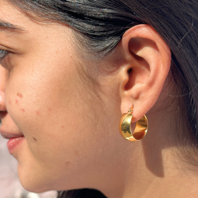 Golden Hoops, Small hoops, Hoops for office, Gold Plated earrings, Gold Hoops, circular earrings for women, hoops,  silver earrings , minimal earrings