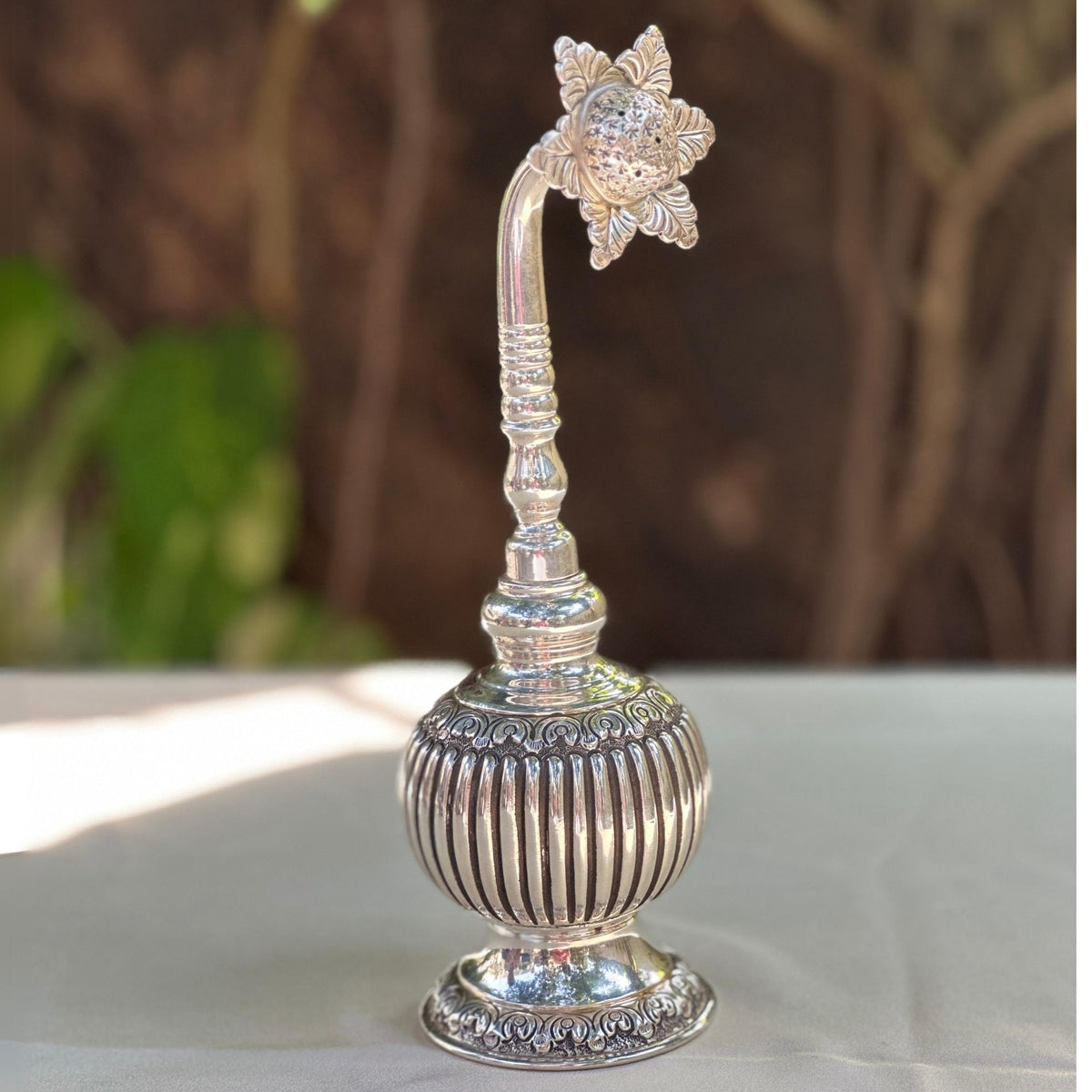 Gulāb handcrafted 925 sterling silver rosewater sprinkler 