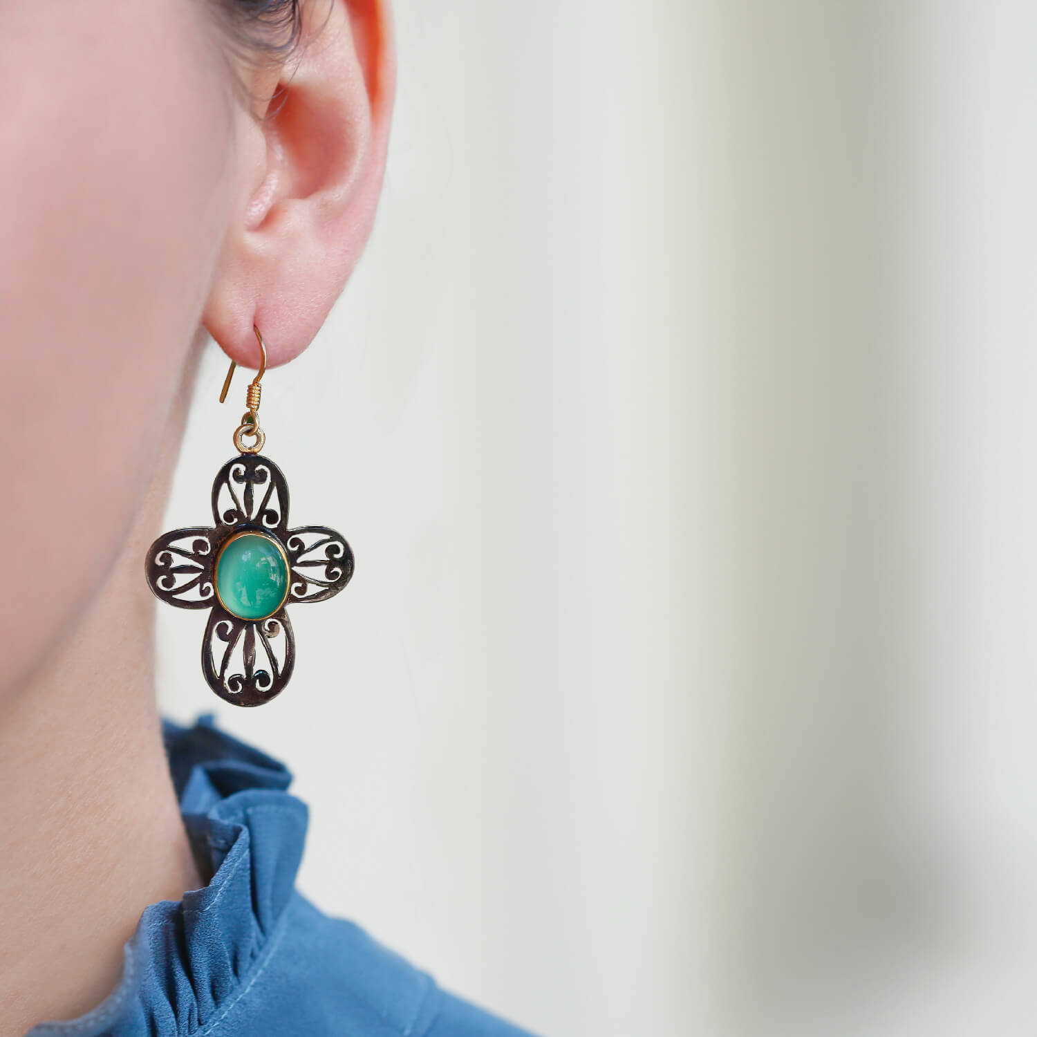 Two Tone Flower Earrings