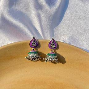 Small Enamel Silver 925 Jhumkis