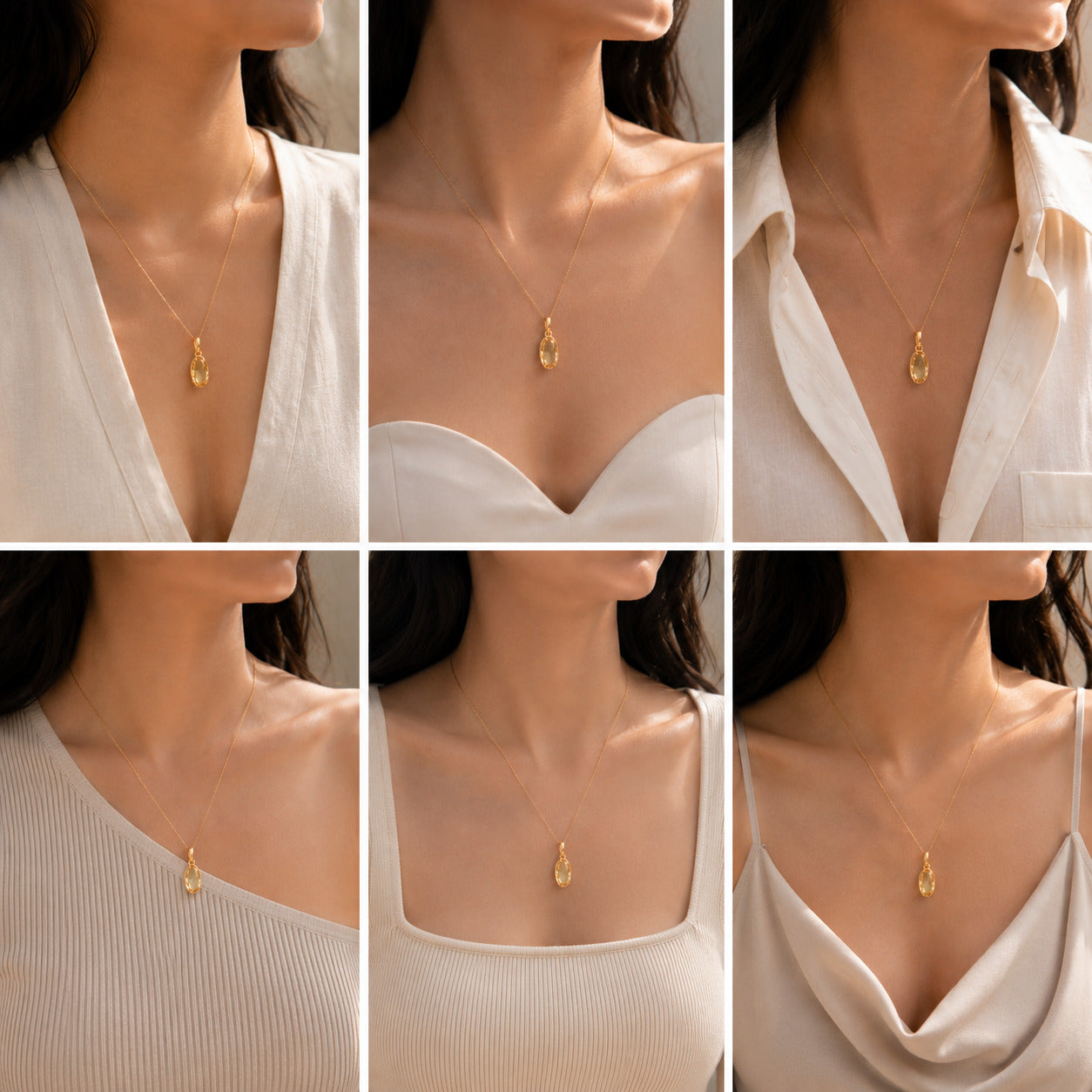 Liam Citrine 18K Gold Plated Silver 925 Pendant