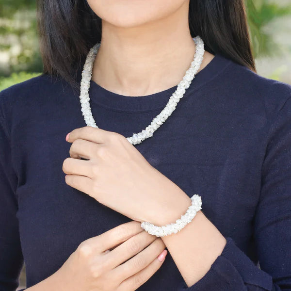 Silvi Rainbow Moonstone Beads Silver 925 Necklace