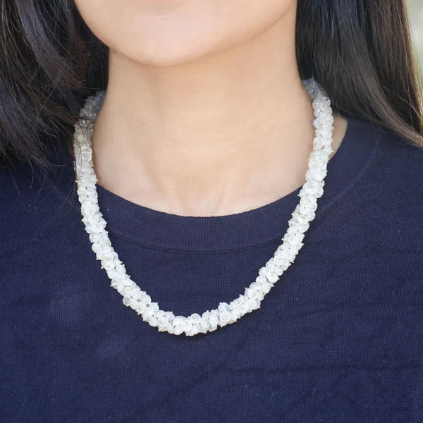 Silvi Rainbow Moonstone Beads Silver 925 Necklace