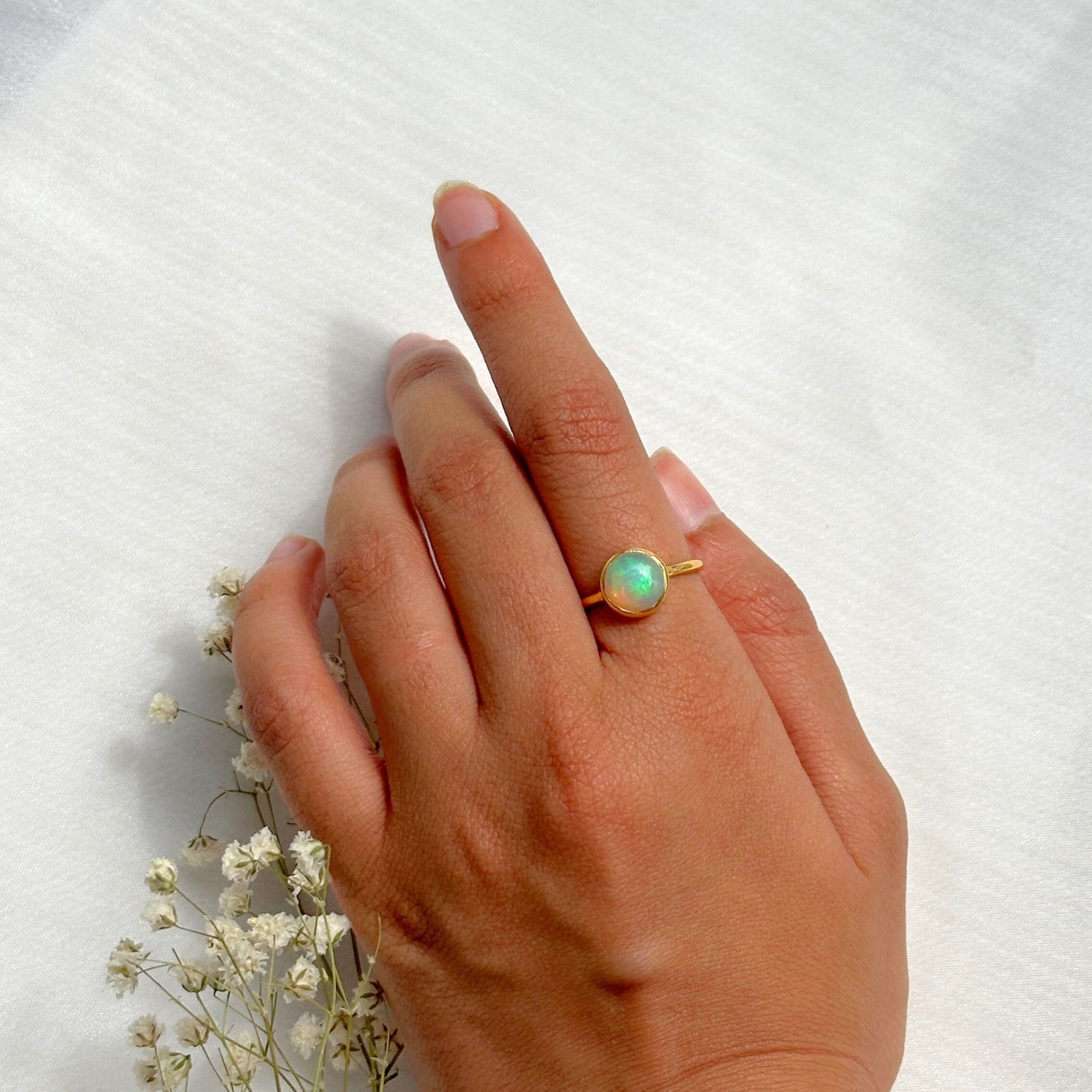 Moonlight Opal Gold Plated Silver 925 Stack