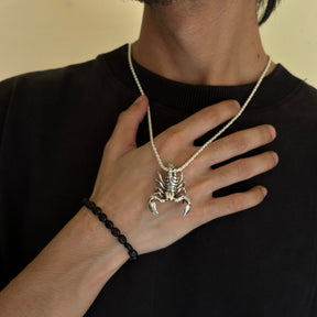 oxidised silver scorpion pendant 925
