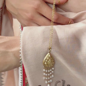 Svara 18K Gold Plated Silver 925 Pearl Pendant