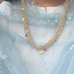 Priyal 18K Gold Plated Silver 925 Pearl Beads Layered Necklace