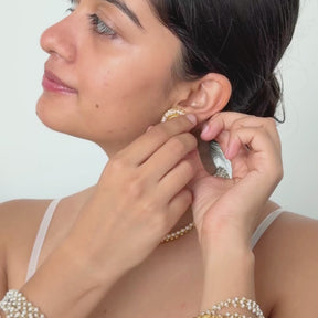 Lidah 18K Gold Plated Silver 925 Stud Earrings