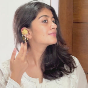 Noor 18K Gold Plated Silver 925 Pearl Earcuffs