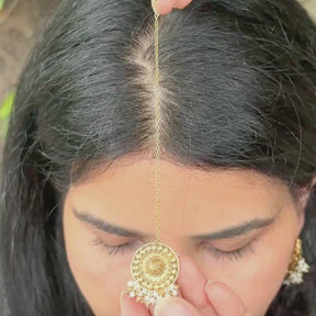 Aroha 18K Gold Plated Silver 925 Maang Tikka