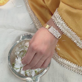 Saavi 18K Gold Plated Silver 925 Pearl Beaded Bracelet