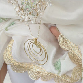 Valaya 18K Gold Plated Silver 925 Pearl Drop Spiral Necklace