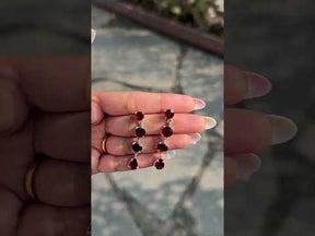 Alna 18K Gold Plated Silver 925 Garnet Earrings