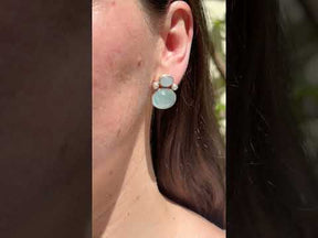 Aquamarine & Pearl Silver 925 Earring