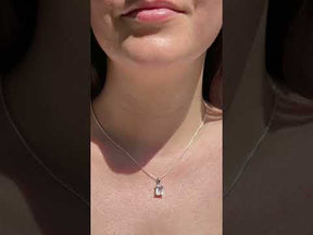 Rectangle Aquamarine 925 Silver Pendant