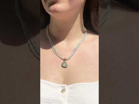 Zale Aquamarine 18K Gold Plated Silver 925 Necklace