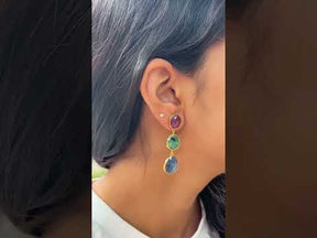 Three Stone Drop Danglers