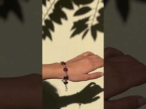 Purp Amethyst Citrine 18K Gold Plated Silver 925 Bracelet