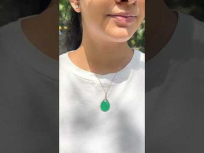 Rhay Green Onyx 18K Gold Plated Silver 925 Pendant