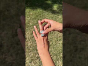Two Drop Cabochon Aquamarine Ring