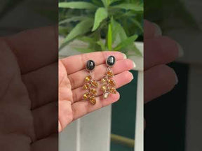 Posey Black star & Citrine Silver Earrings