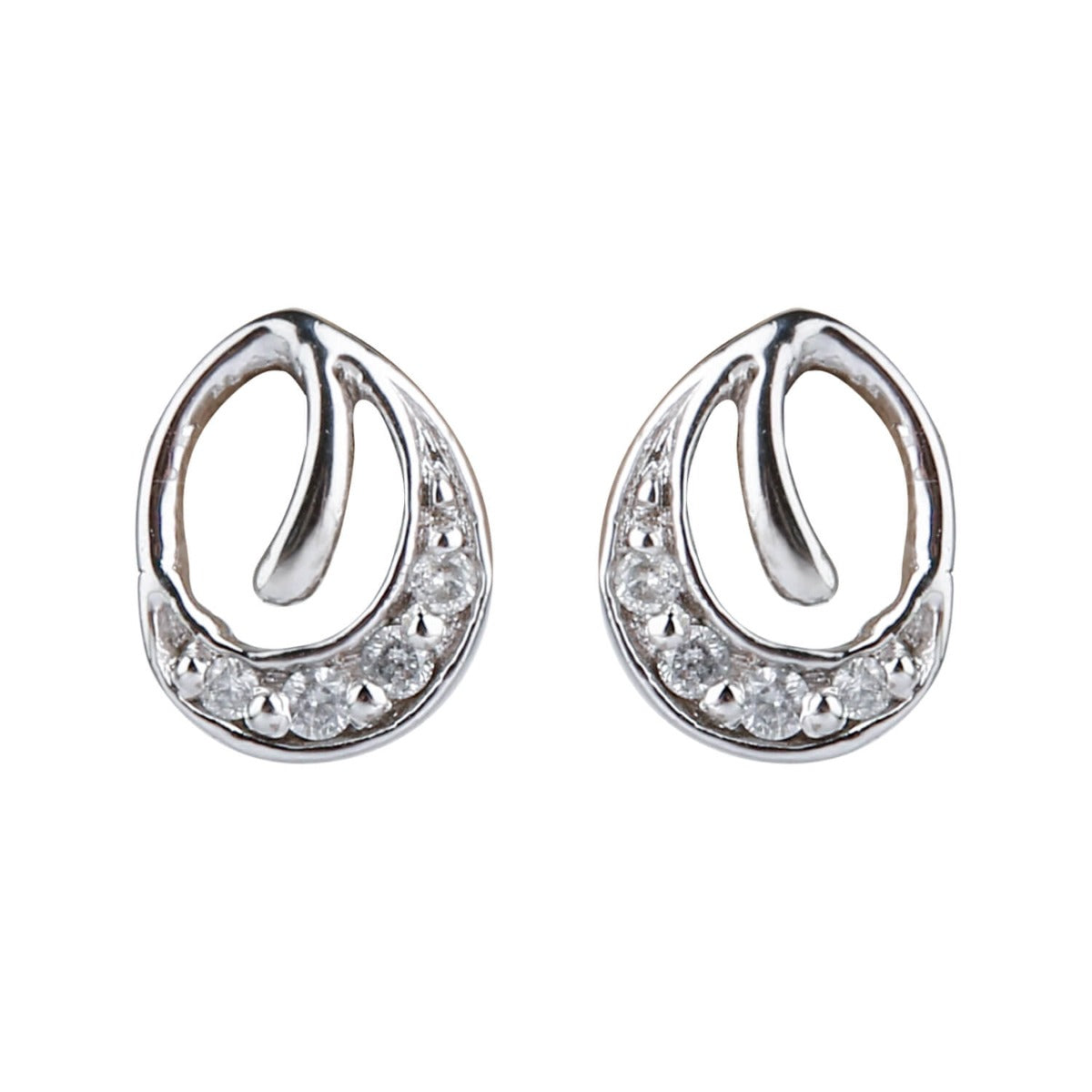 Elow Silver 925 Diamond Stud Earrings