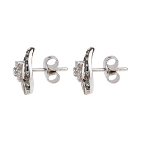 Coma Silver 925 Diamond Stud Earrings