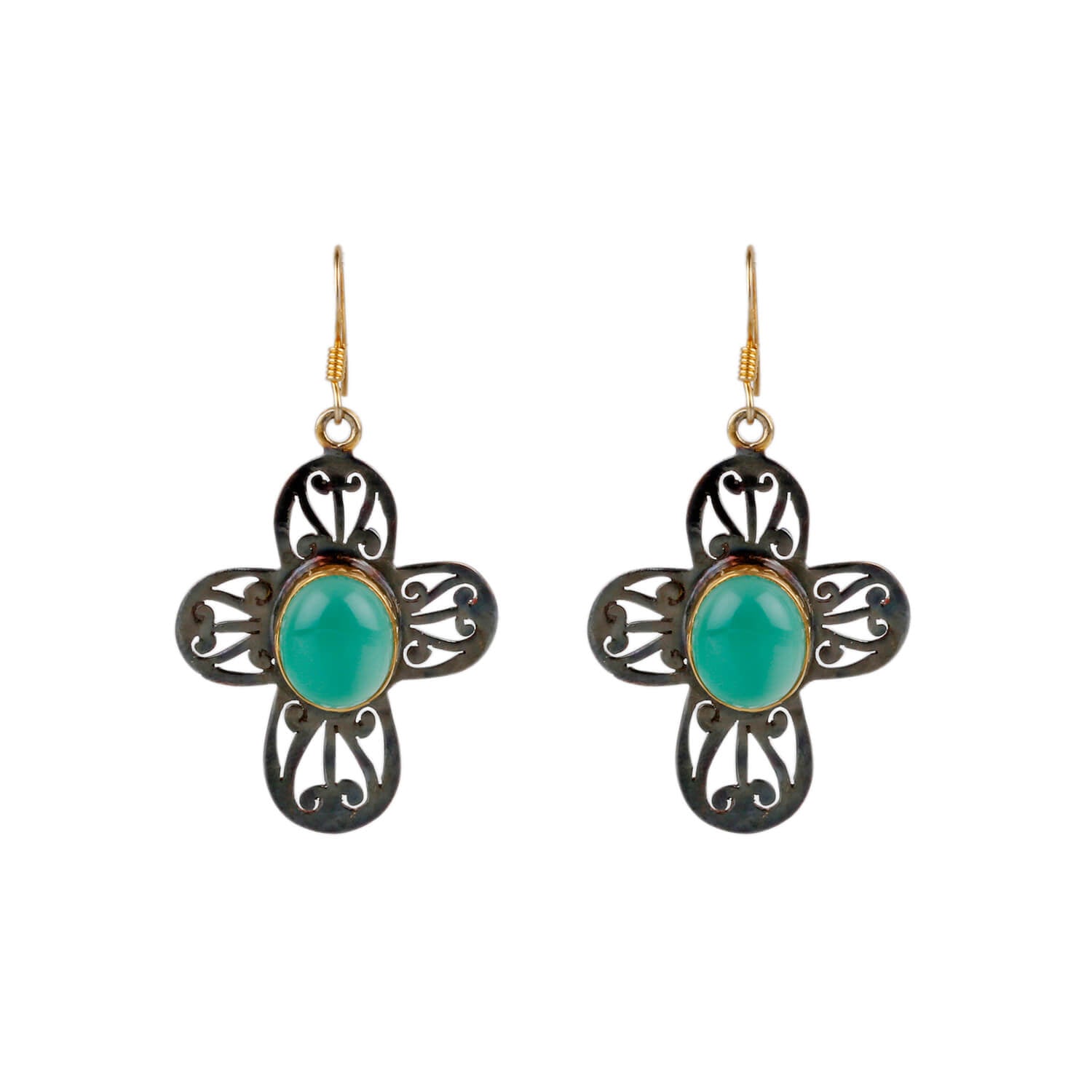 Two Tone Flower Earrings
