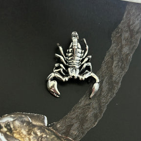 scorpion necklace silver worn on neck mens jewellery