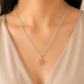Shriyle Colorstone Gold Plated Silver 925 Necklace