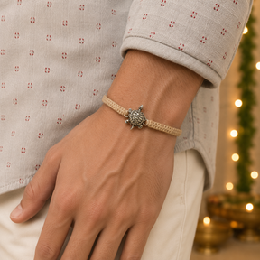 Tortoise Silver Bracelet Rakhi