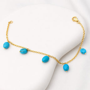 Natural gemstone bracelet in 925 sterling silver