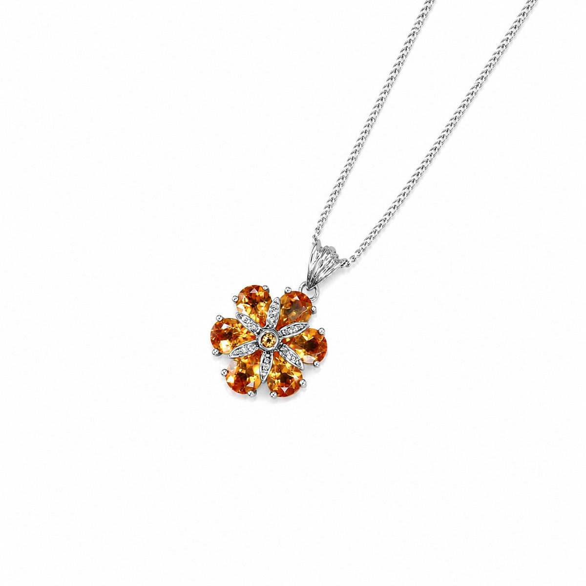 Venus 925 Silver Gold Plated Citrine Pendant