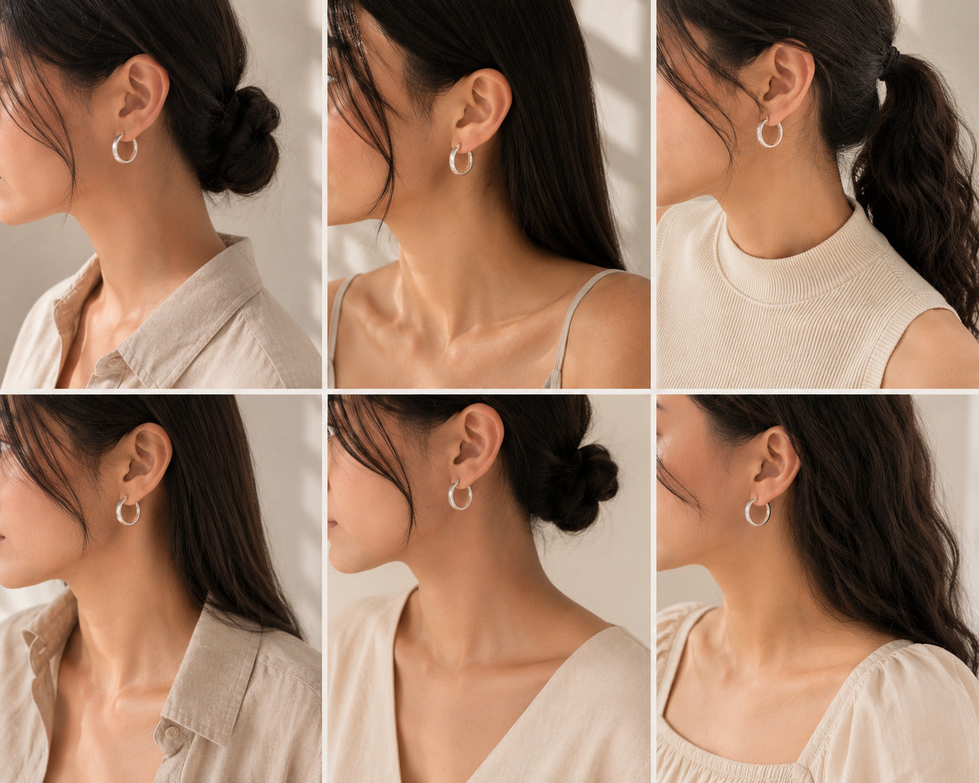 Zade Silver 925 Hoop Earrings