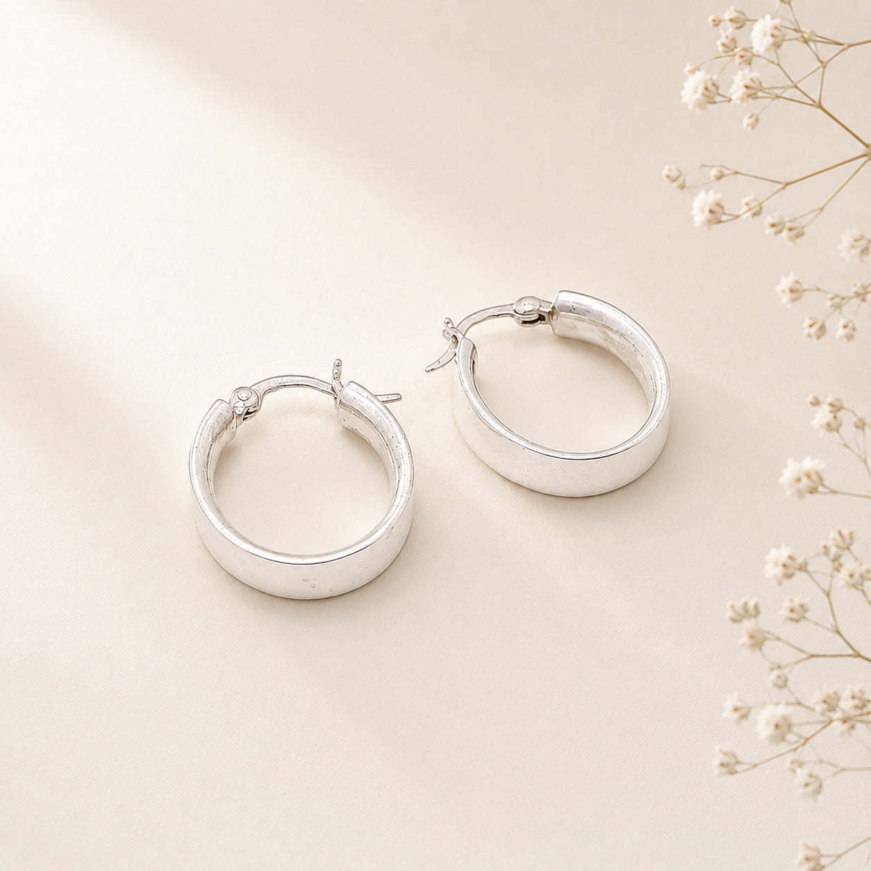 Zade Silver 925 Hoop Earrings