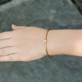 Elegant gold plated diamond bangle