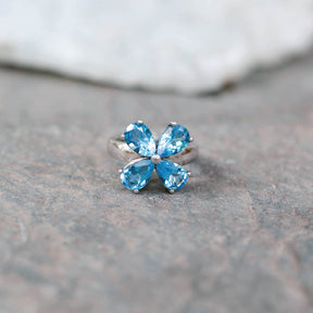 Ame Garnet, Blue Topaz, Peridot & Citrine Gemstone Silver 925 Ring
