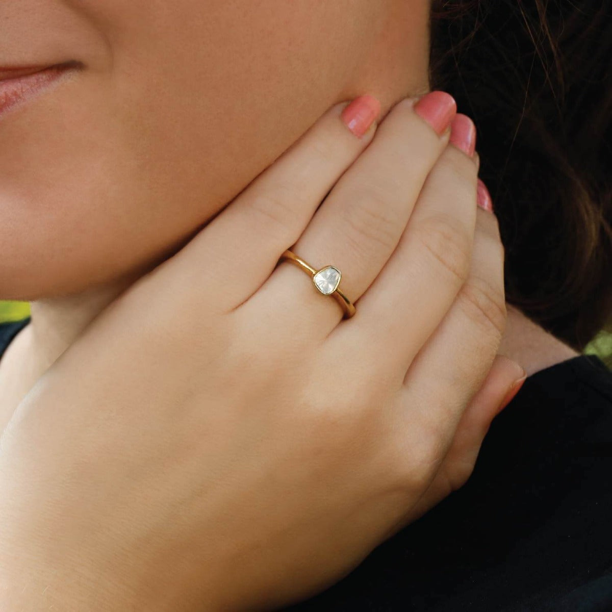 Divine gold plated diamond ring
