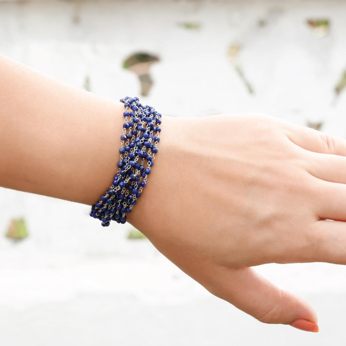 bracelet, sterling silver bracelet, buy rakhi jewelry, rakhi bracelet, lapis bracelet, lapis beads bracelet